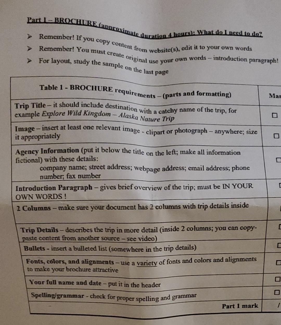  > Remember! If you copy content from website(s), edit it to