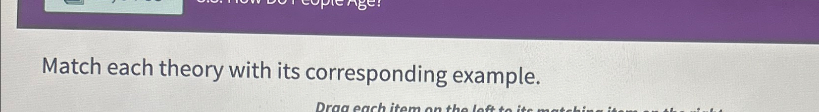  Match each theory with its corresponding example. 