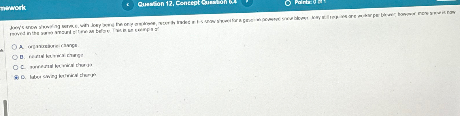 Question 12, Concept Question 6.4 Points: 0 of 1 moved in
