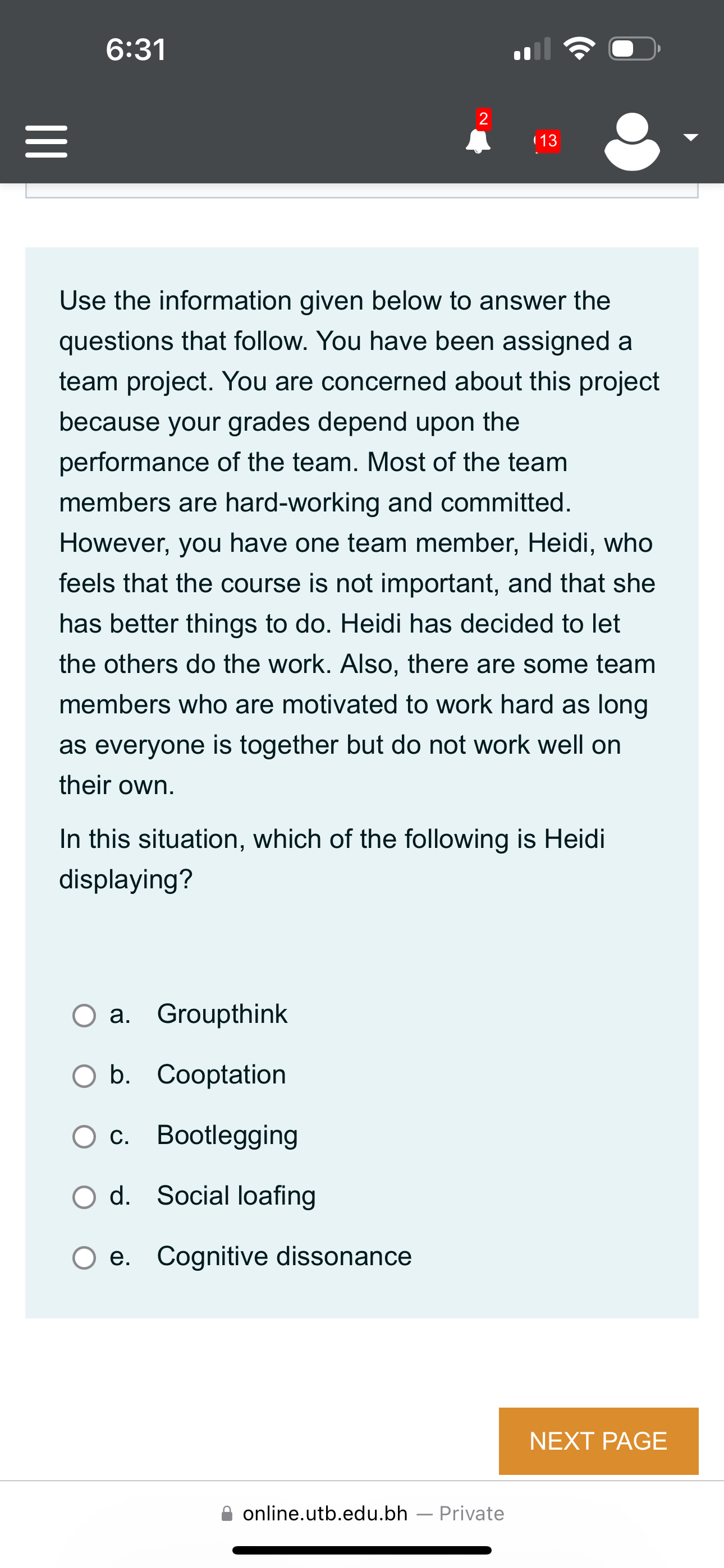  6:31 2 113 Use the information given below to answer the