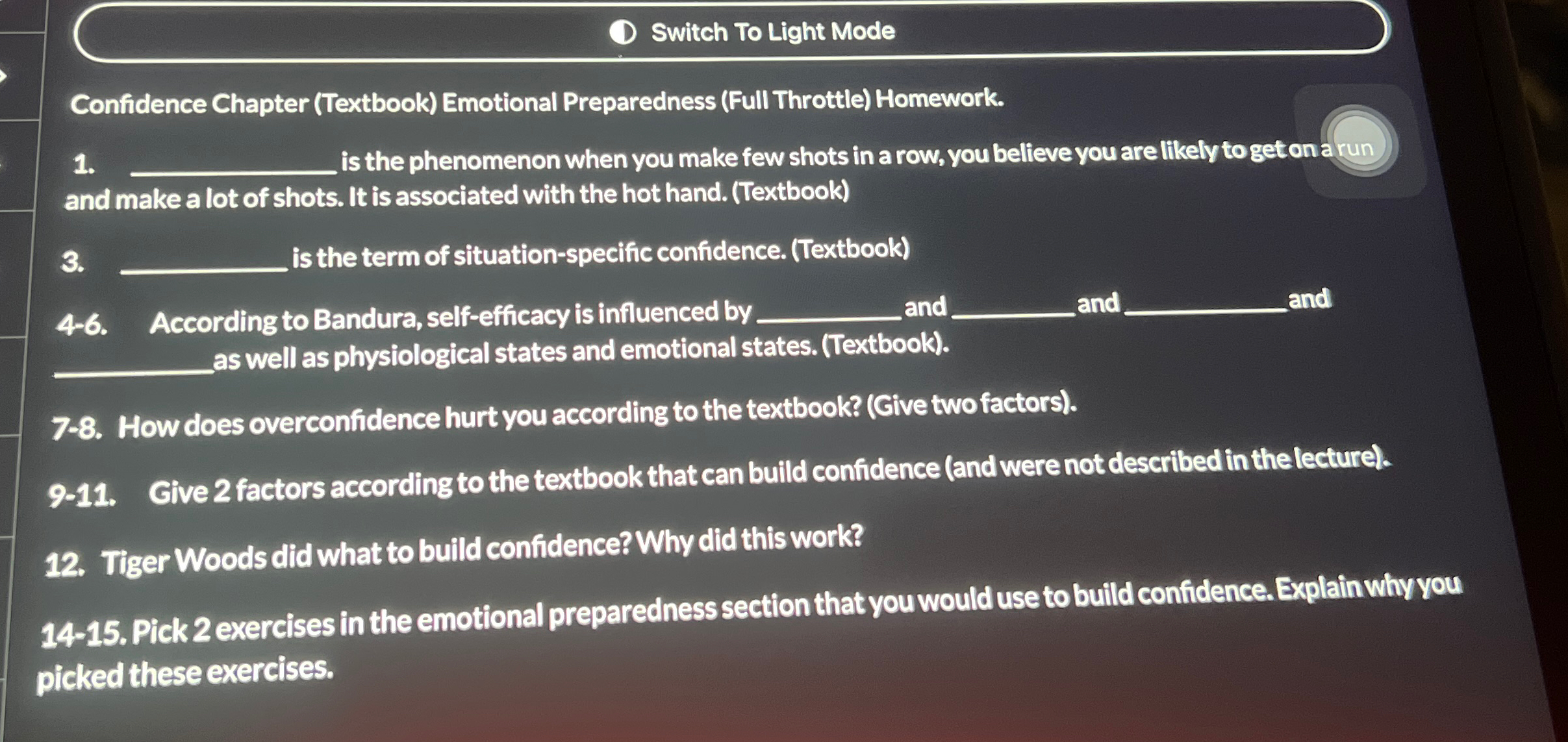  D Switch To Light Mode Confidence Chapter (Textbook) Emotional Preparedness (Full