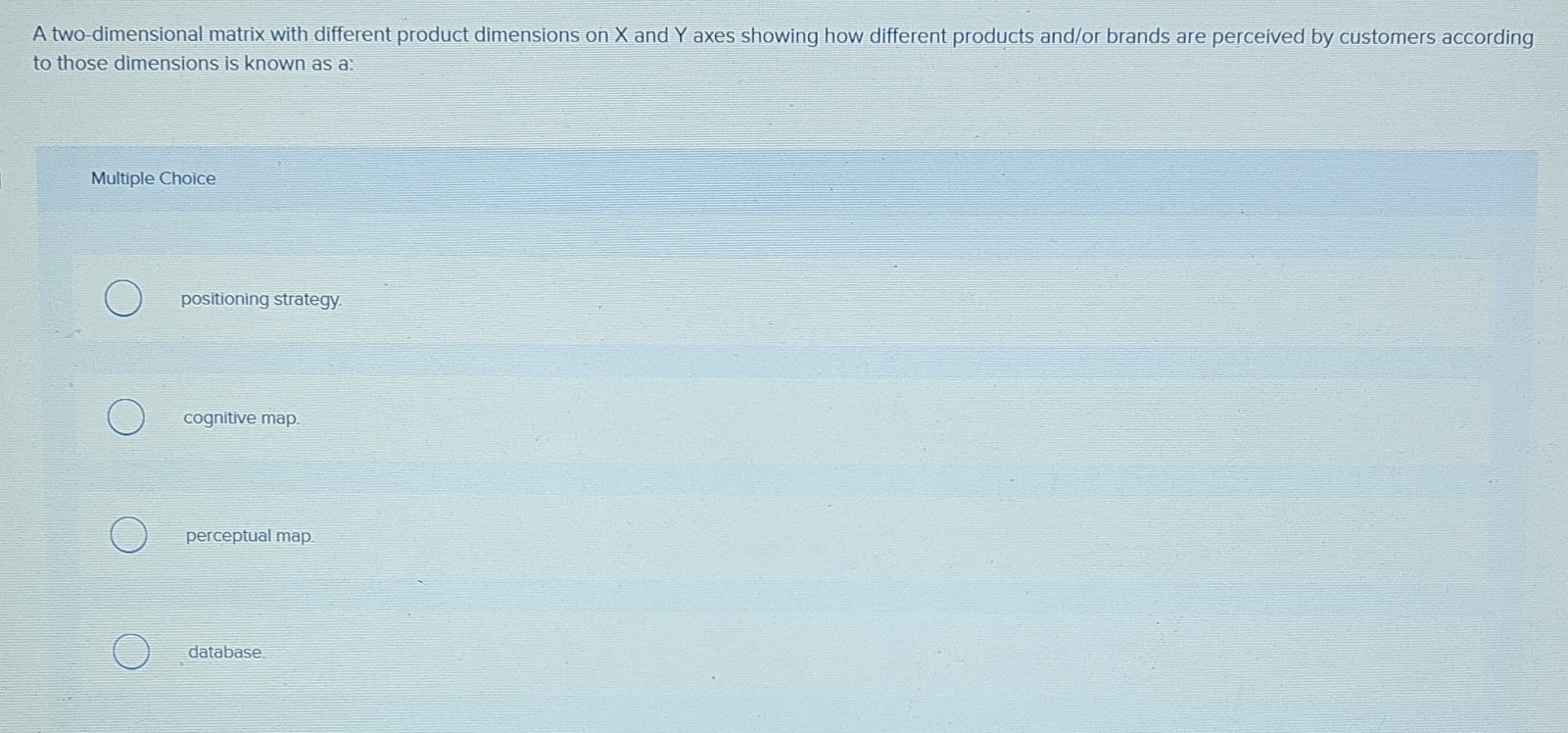  A two-dimensional matrix with different product dimensions on x and Y