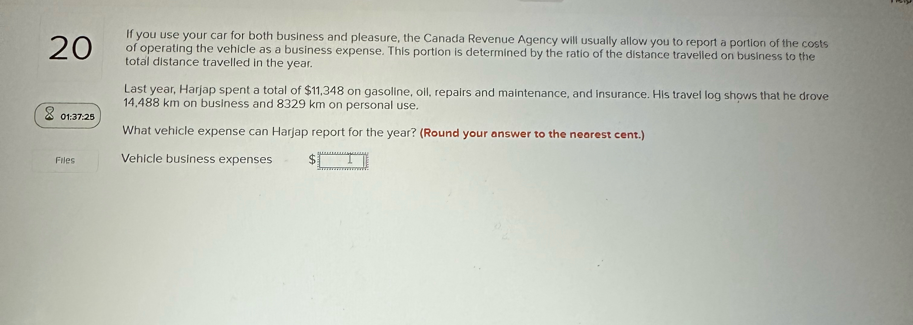  20 801:37:25 If you use your car for both business and