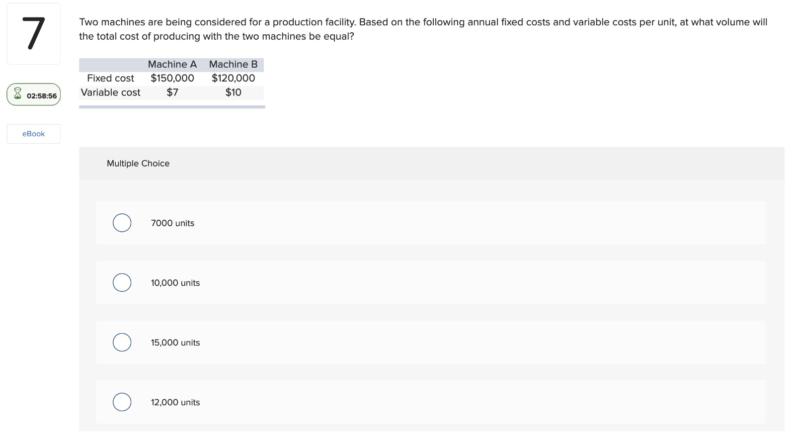 P Two machines are being considered for a production facility. Based on
