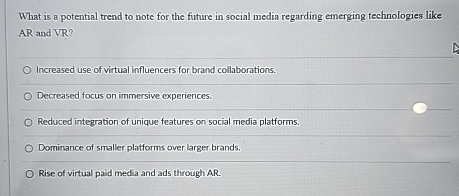  What is a potential trend to note for the future in