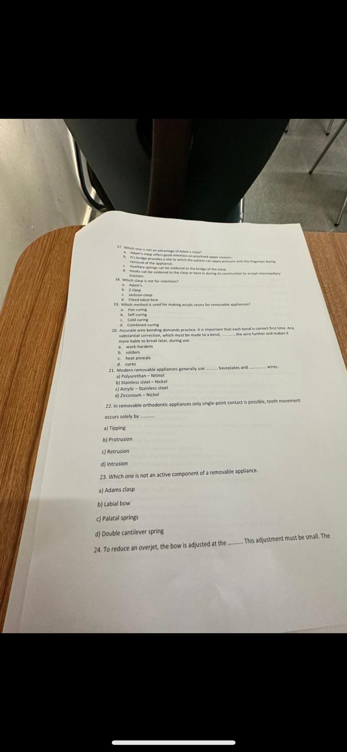  V) 17. Which b. d. Hooks can be soldered to the