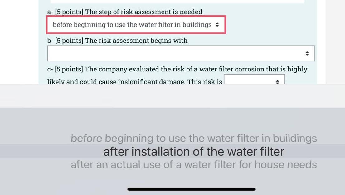 options attached to each paragraph A company working in water management field