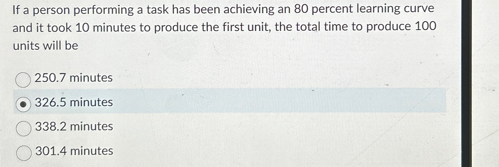  If a person performing a task has been achieving an 80