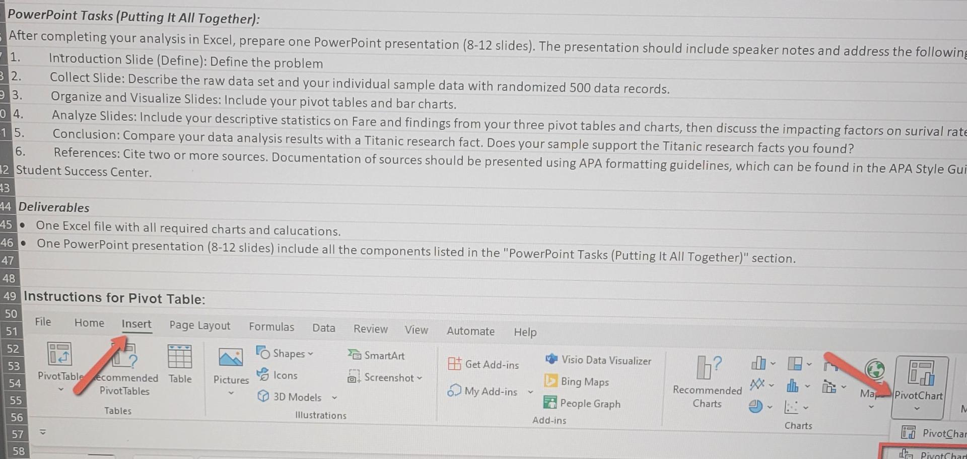  PowerPoint Tasks (Putting It All Together): After completing your analysis in