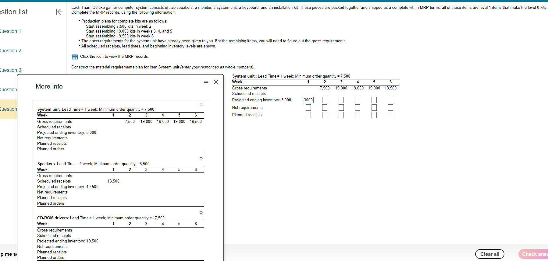  I need help finding the answer for the blank boxes, along