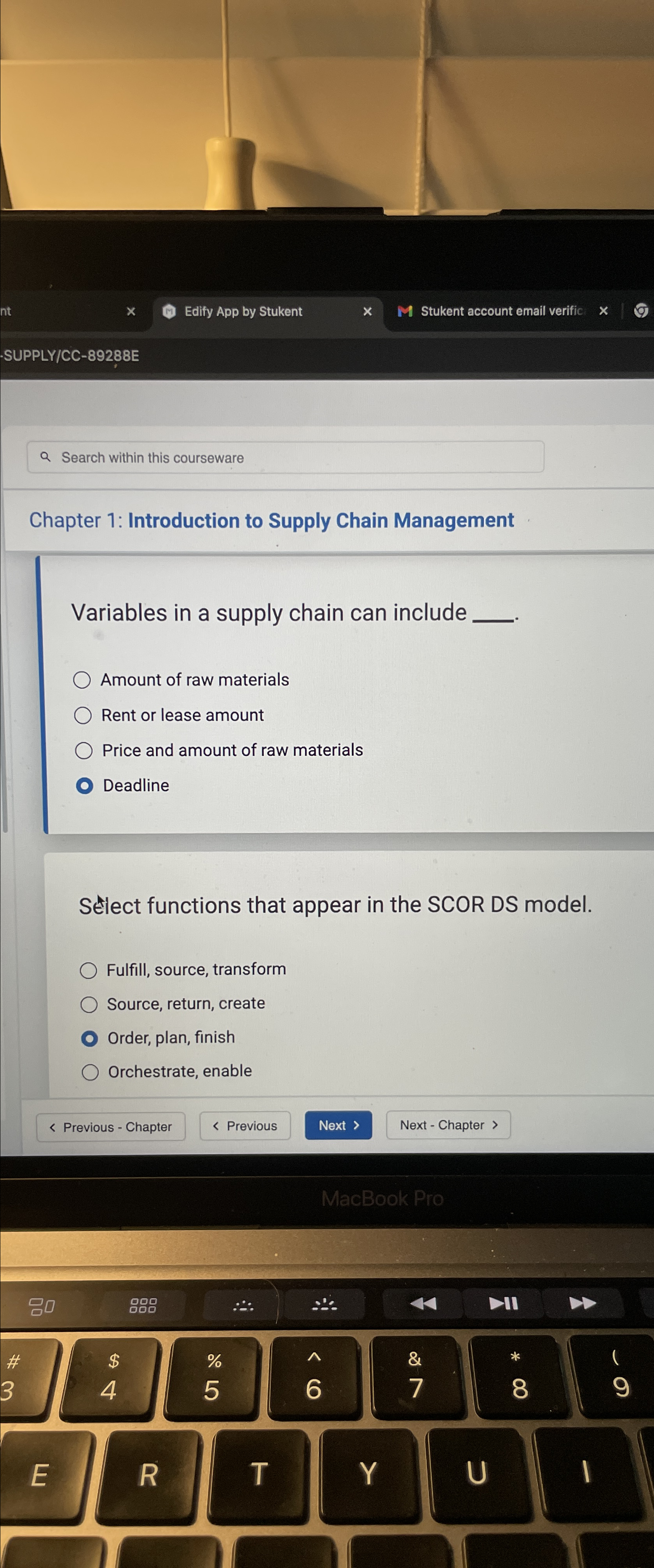 Q Search within this courseware Chapter 1: Introduction to Supply Chain