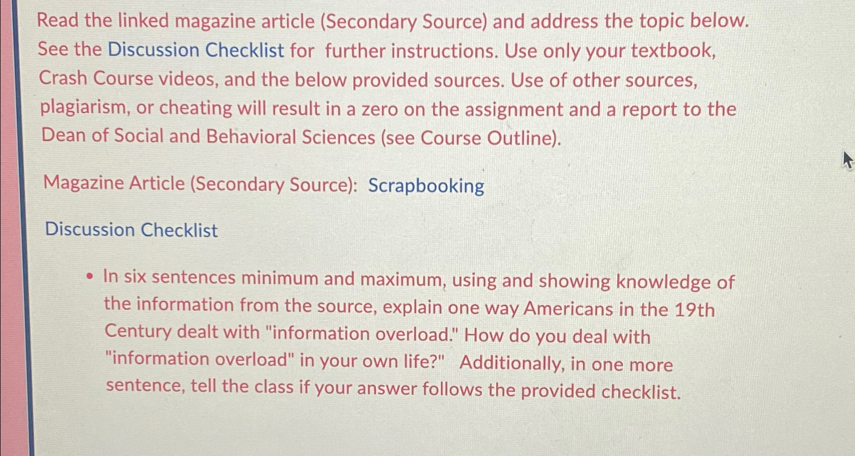  Read the linked magazine article (Secondary Source) and address the topic
