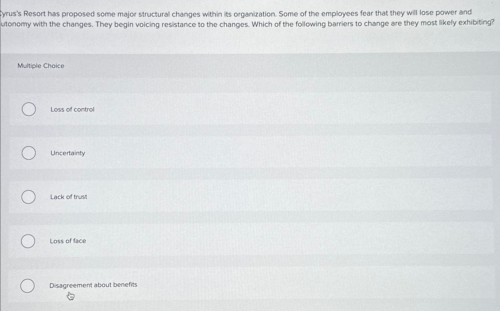  fyrus's Resort has proposed some major structural changes within its organization.