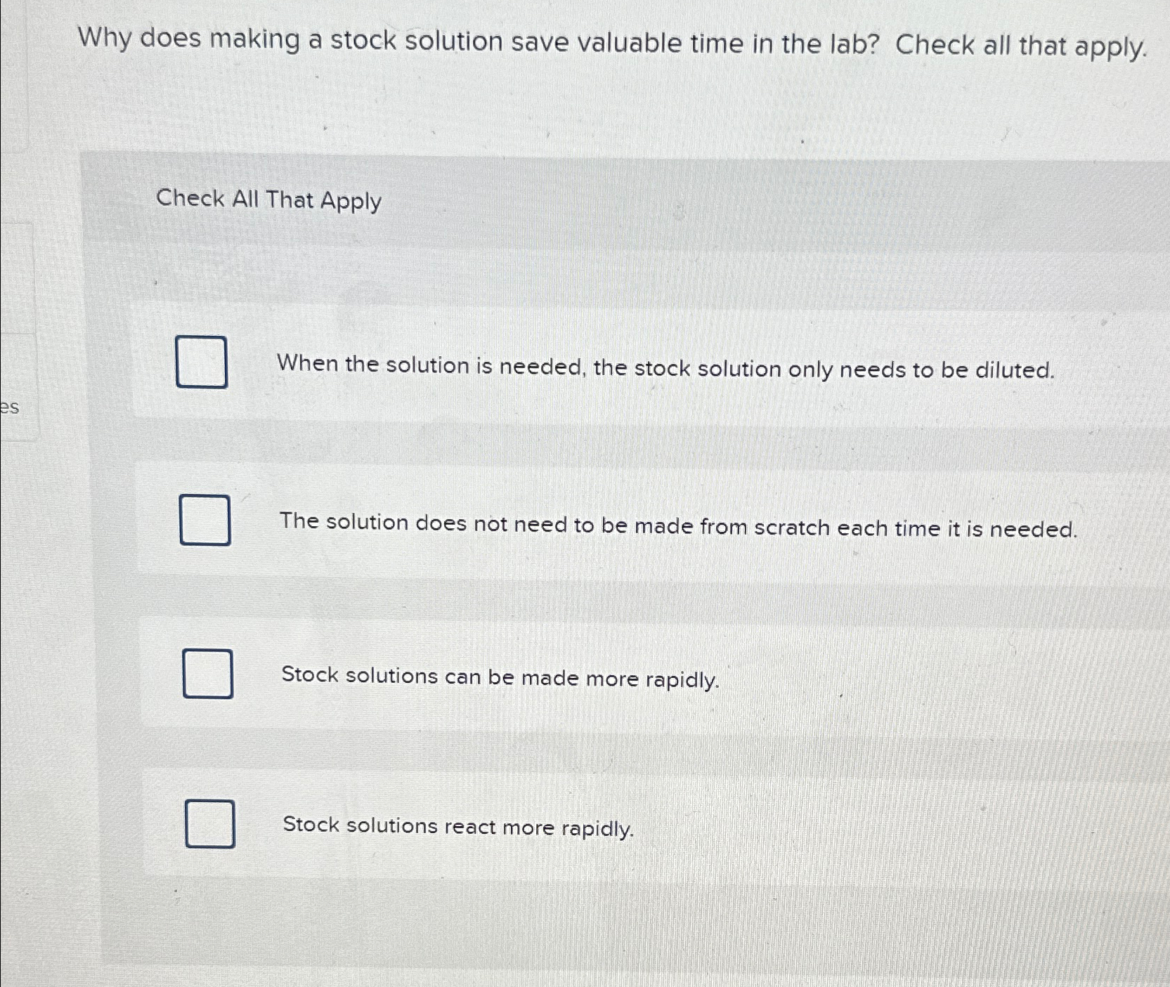  Why does making a stock solution save valuable time in the