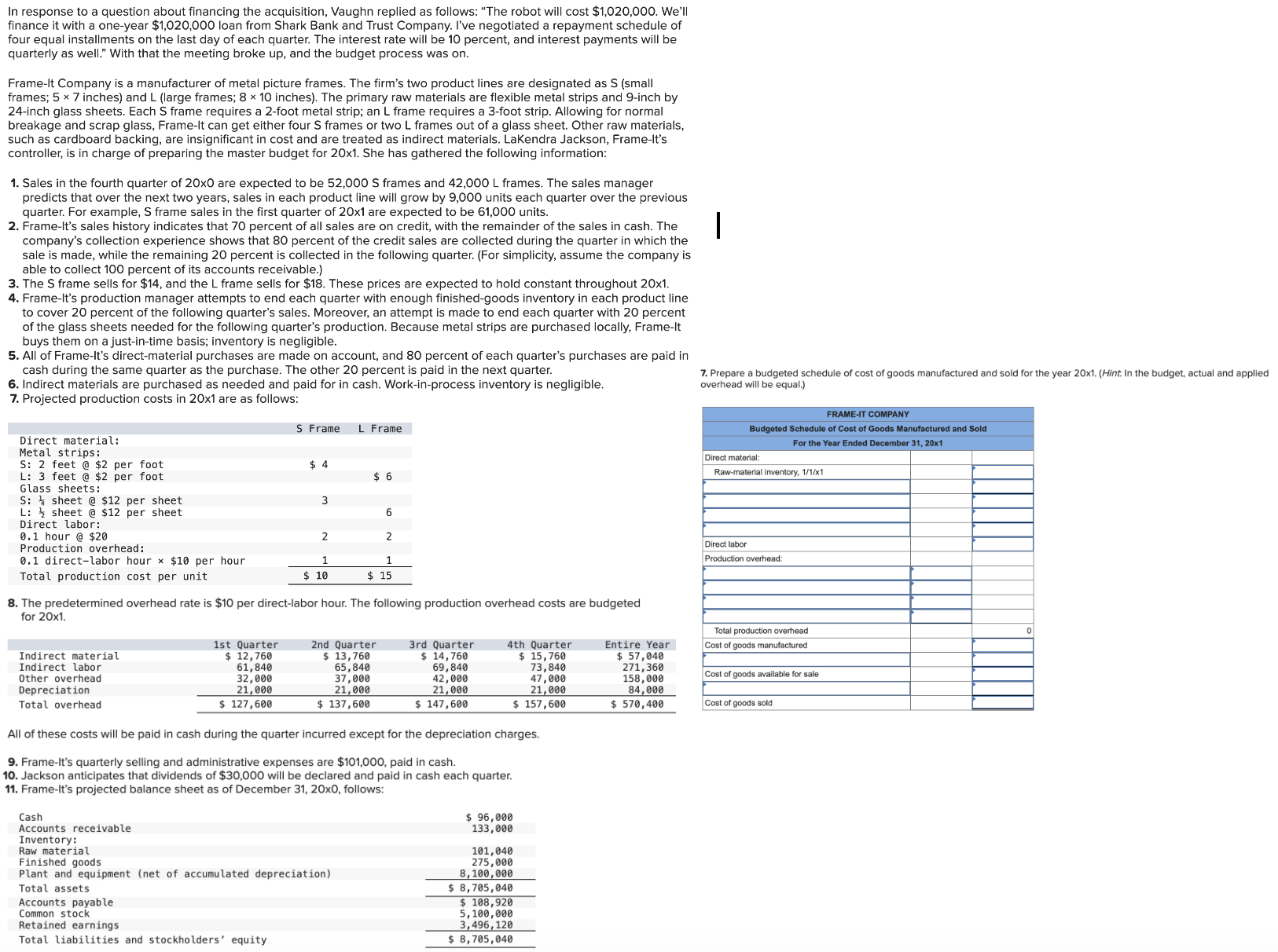  Please answer #7 chart shown in picture 