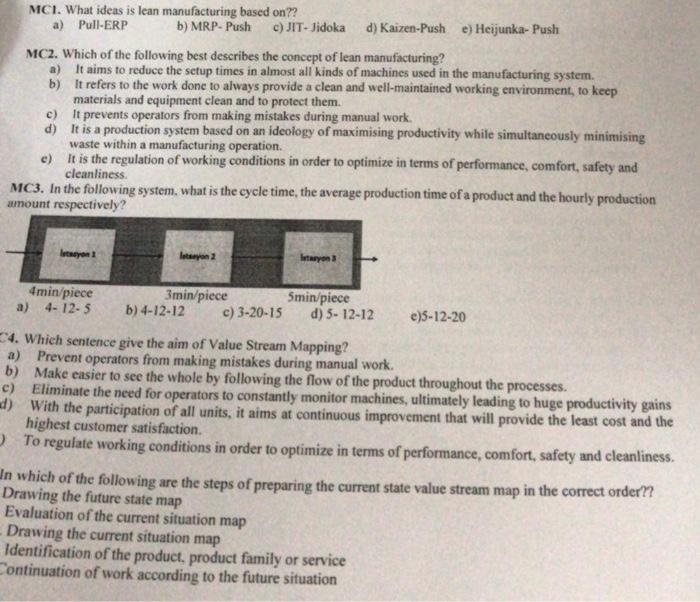 highlights you put no excel MC1. What ideas is lean manufacturing based