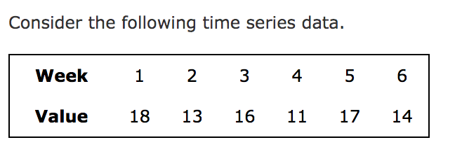 Please answer all thank you! PART2 Consider the following time series data.