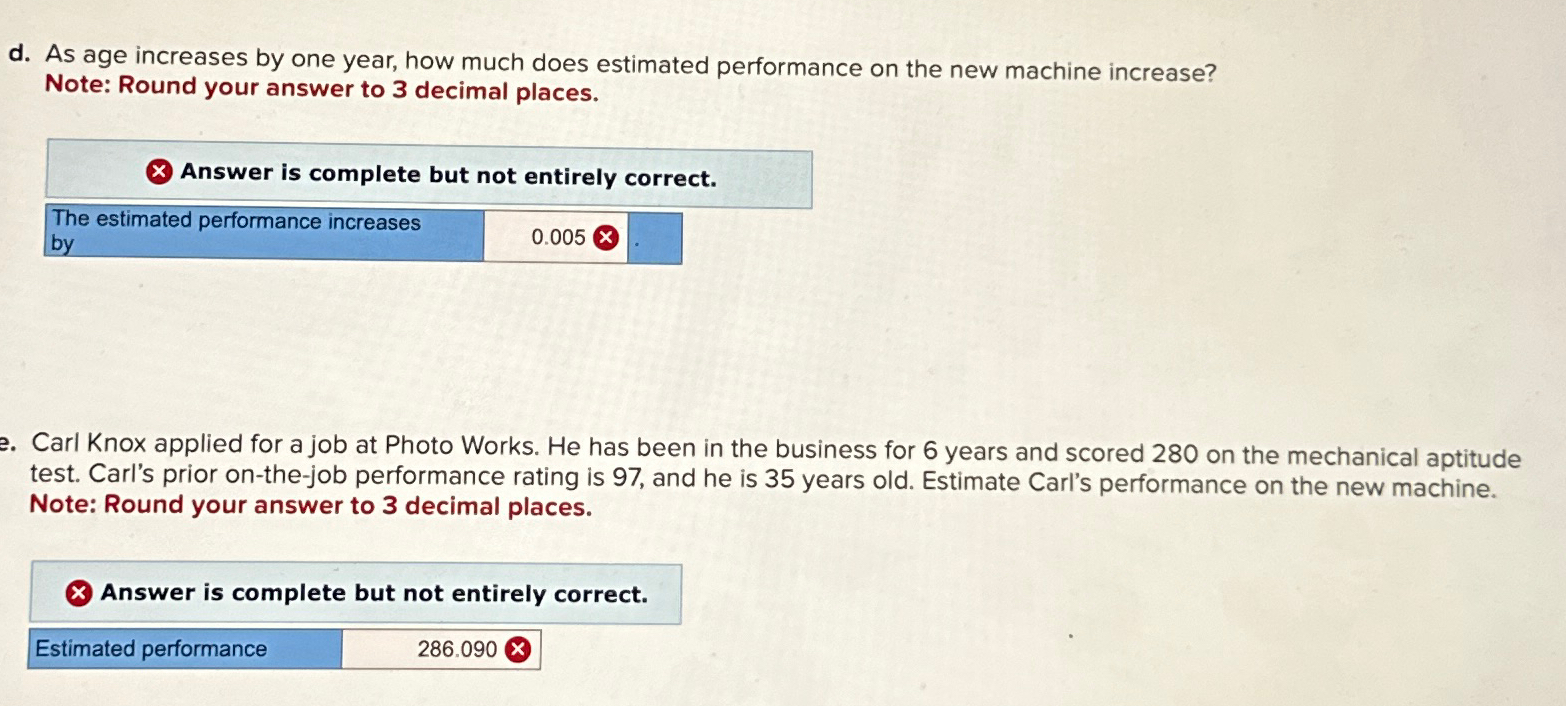  d. As age increases by one year, how much does estimated