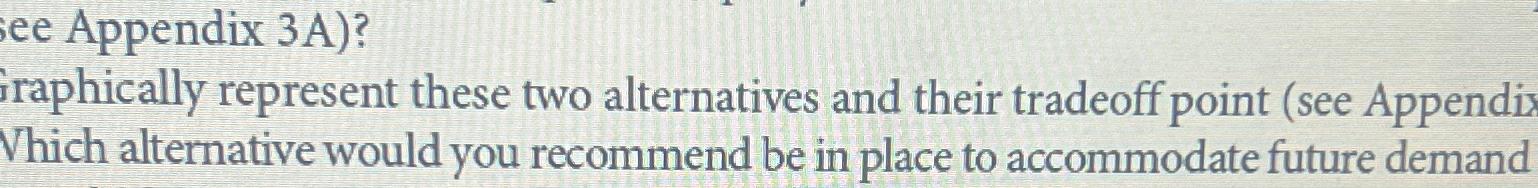  Appendix 3A? raphically represent these two alternatives and their tradeoff point