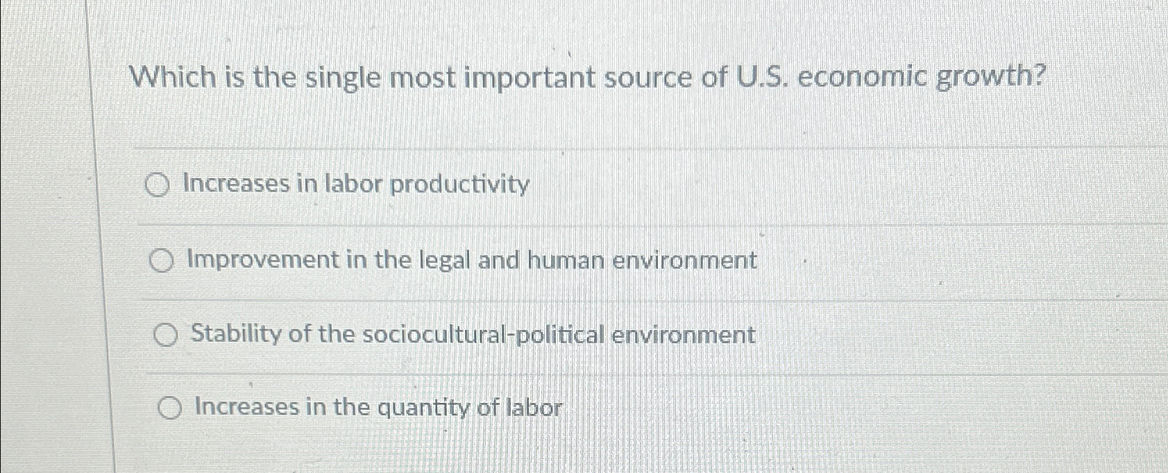  Which is the single most important source of U.S. economic growth?