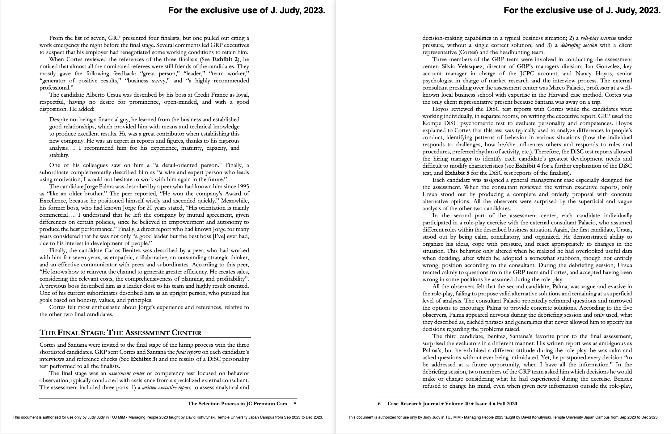 challenges and explain why? For the exclusive use of J. Judy, 2023.