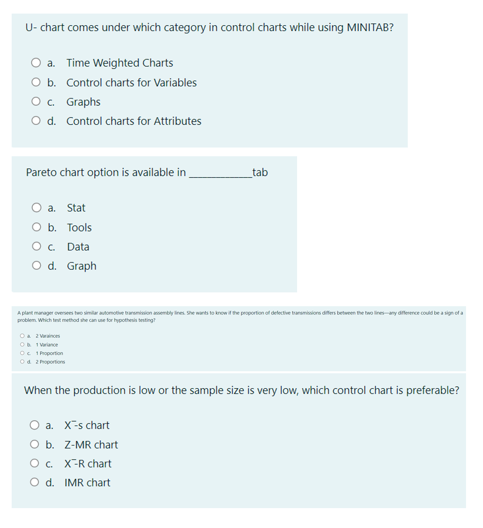  Subject # Quality Control Assurance and Reliability (MINITAB)When the production is