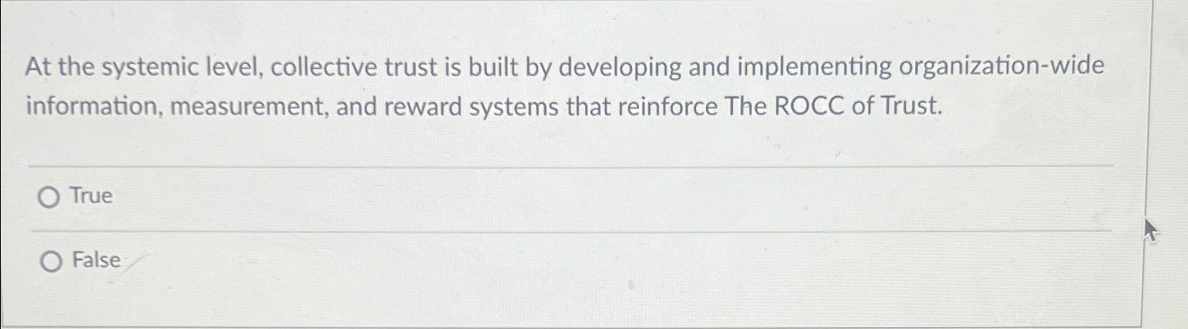 At the systemic level, collective trust is built by developing and