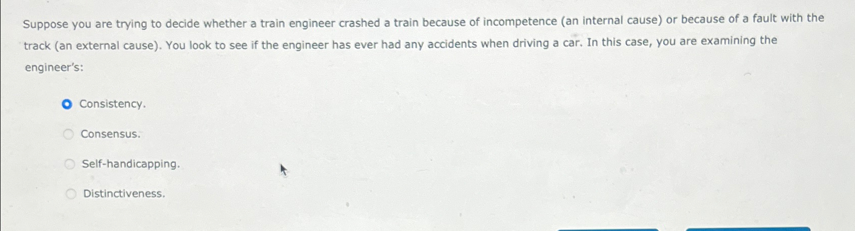  Suppose you are trying to decide whether a train engineer crashed