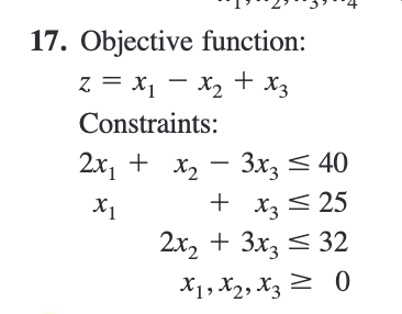Use the simplex method to solve the given linear programming problem (in