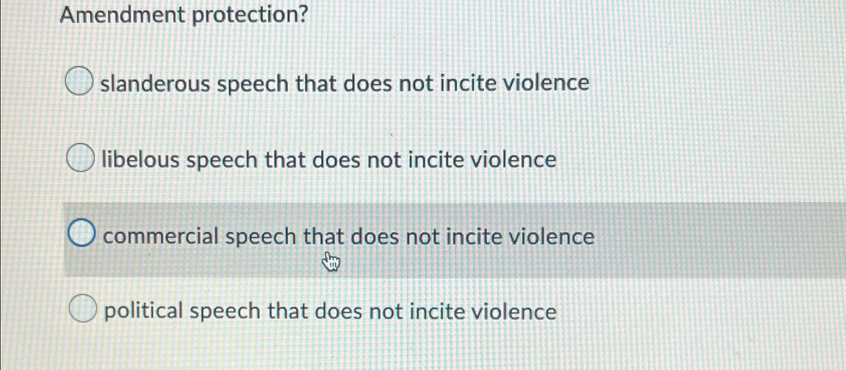  Amendment protection? slanderous speech that does not incite violence libelous speech