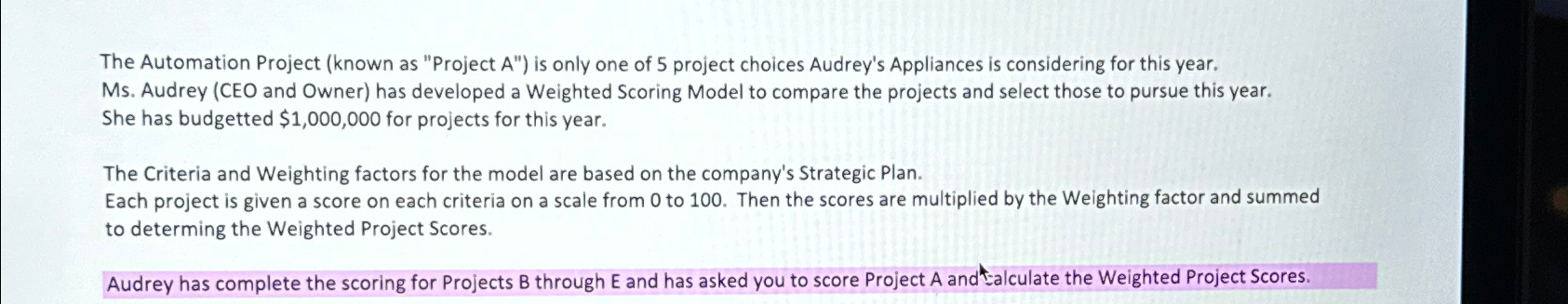  The Automation Project (known as "Project A") is only one of