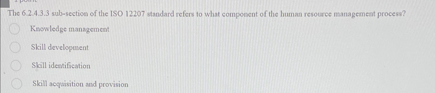  The 6.2.4.3.3 sub-section of the ISO 12207 standard refers to what