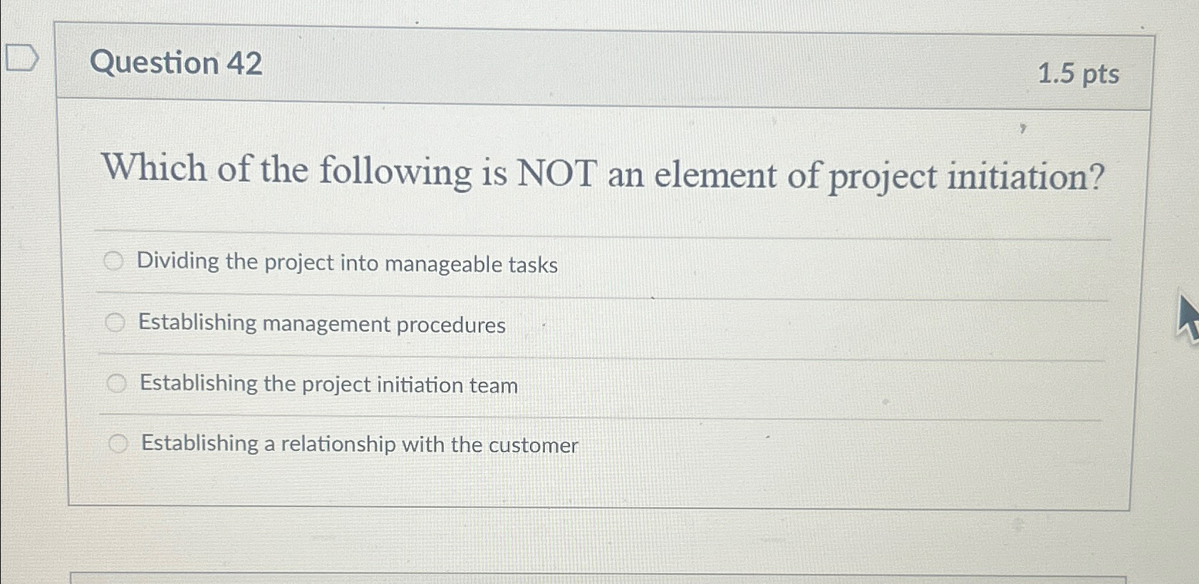 Question 42 1.5pts Which of the following is NOT an element