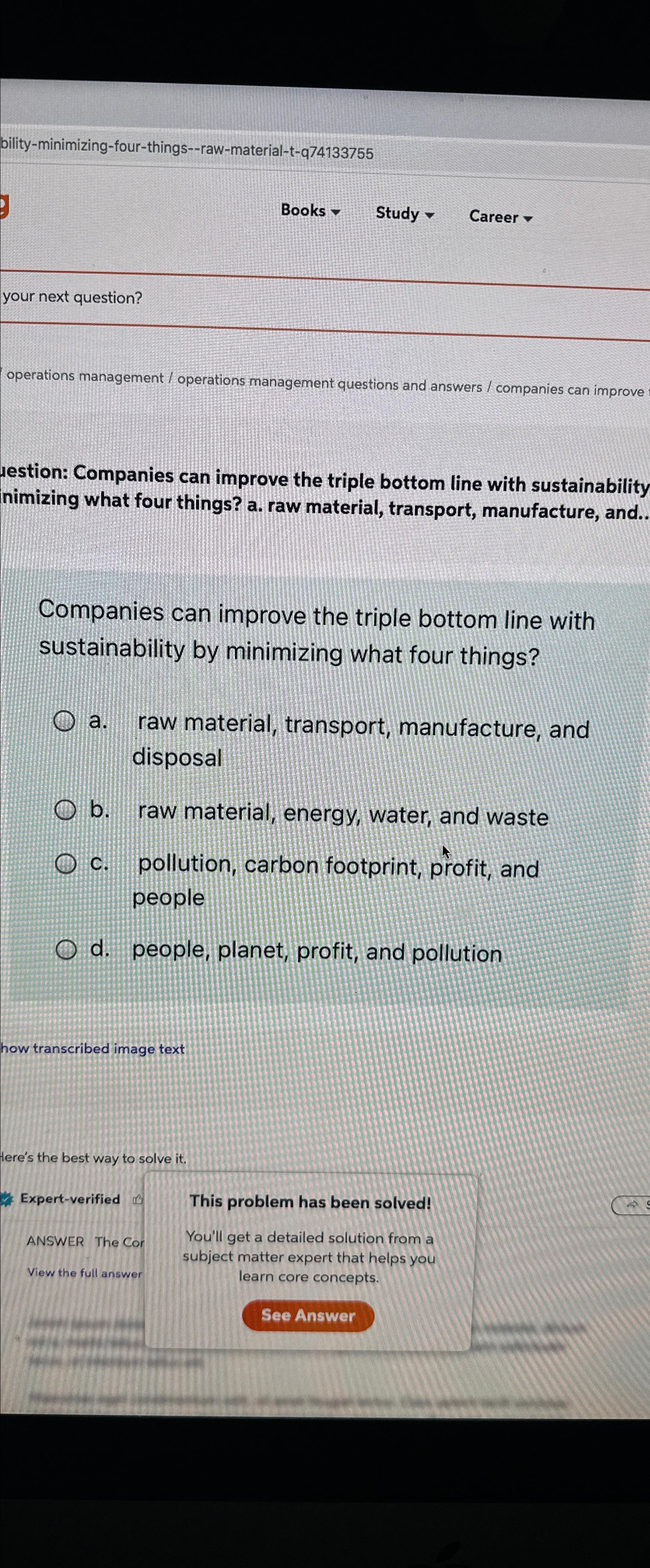  bility-minimizing-four-things--raw-material-t-q74133755 Books * Study vv Career vv your next question? operations