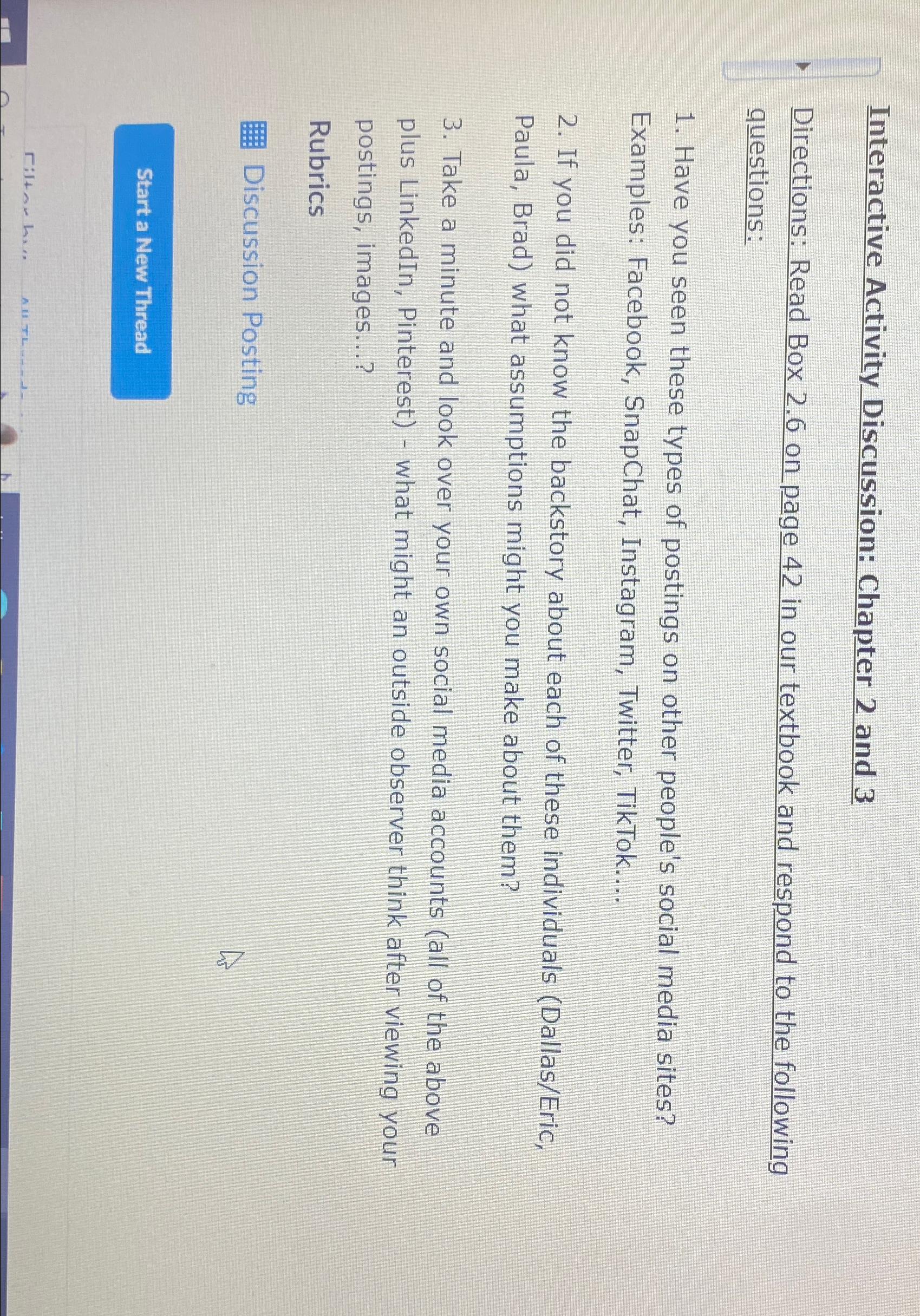  Interactive Activity Discussion: Chapter 2 and 3 Directions: Read Box 2.6