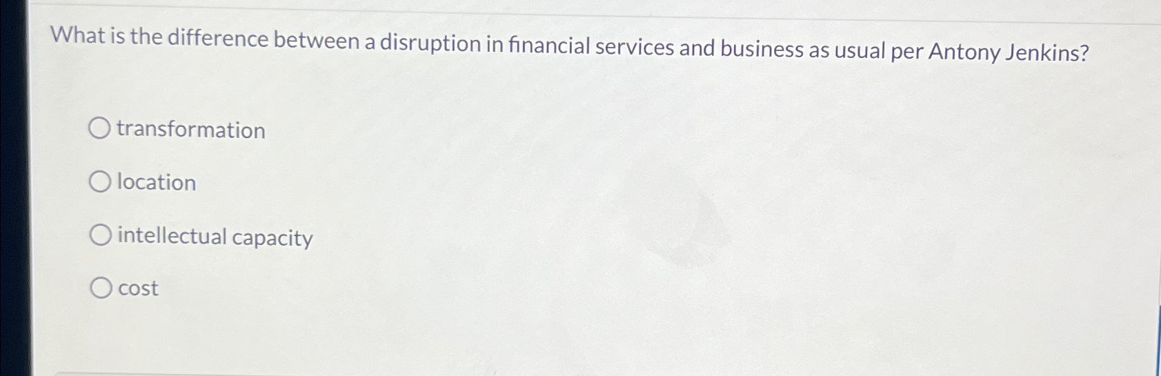  What is the difference between a disruption in financial services and