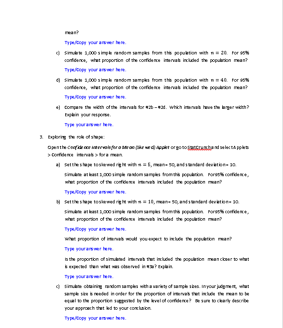 level: a) Construct 1,000 confidence interval with n= 100, p= 0.3. What