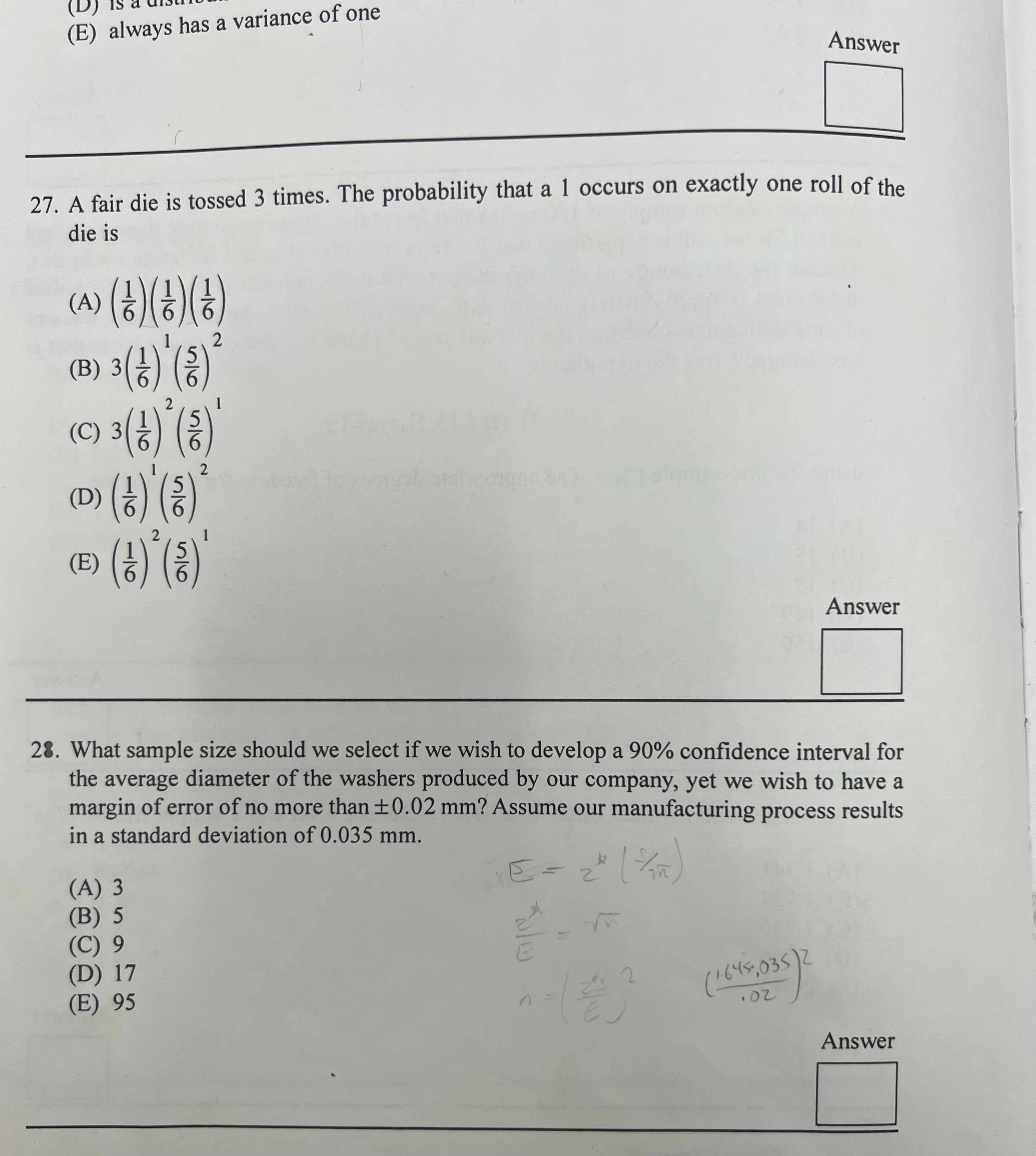 / and a variance of 16. If the 35th percentile is equal
