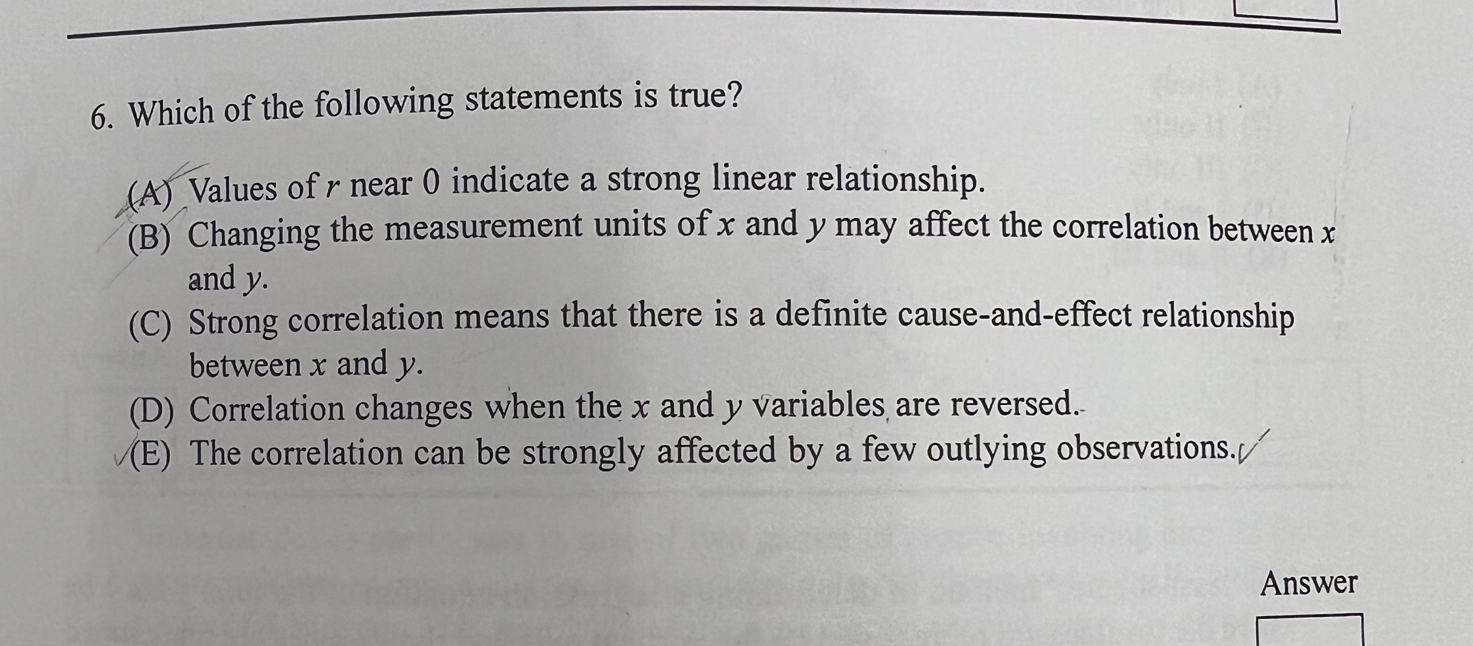 A type II error is (A) rejecting the null hypothesis when it