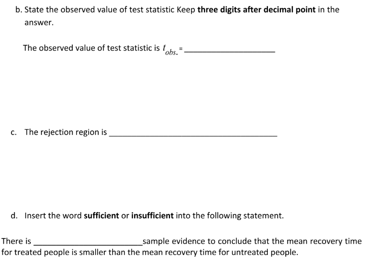 4 marks) An experiment was conducted to compare the mean time (in