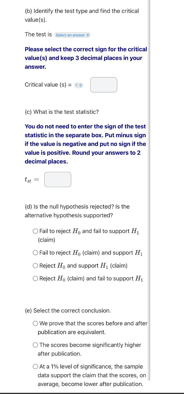 5 B 1 Total Sample mean of the differences is d =