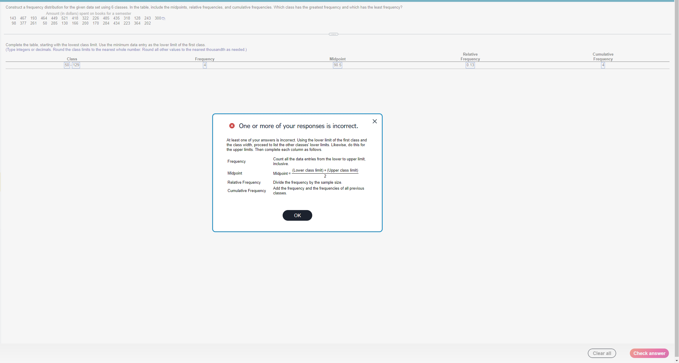 or decimals. Round the class limits to the nearest whole number. Round