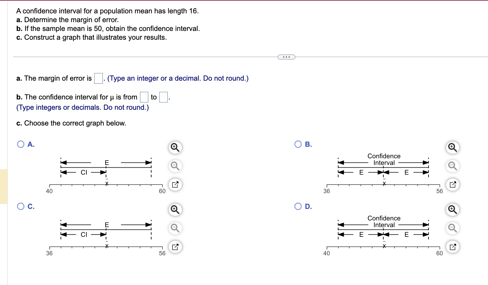 95% confidence interval is from to (Round to two decimal places as