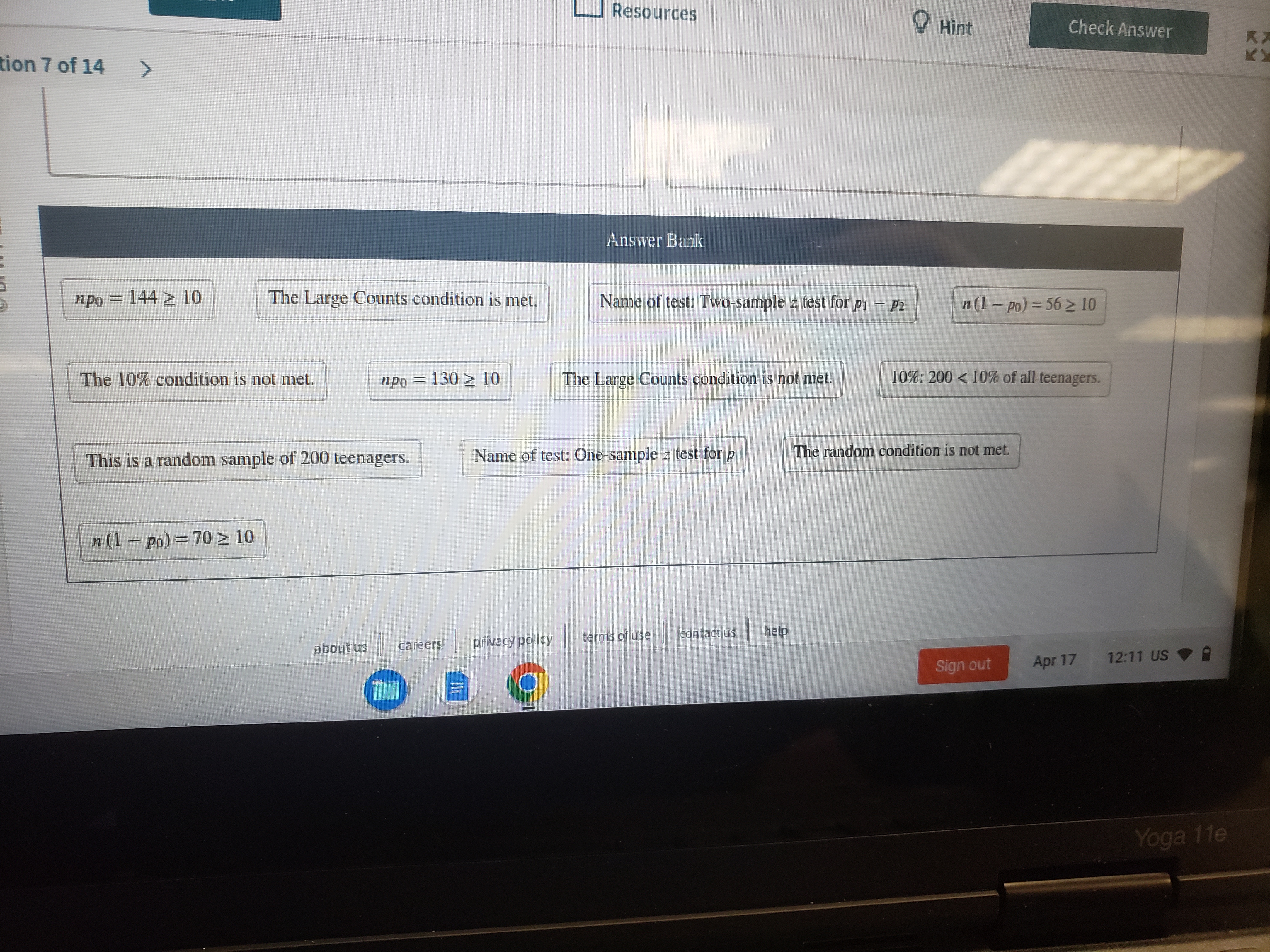 statement from the answer bank to the appropriate box. BFW Publishers True