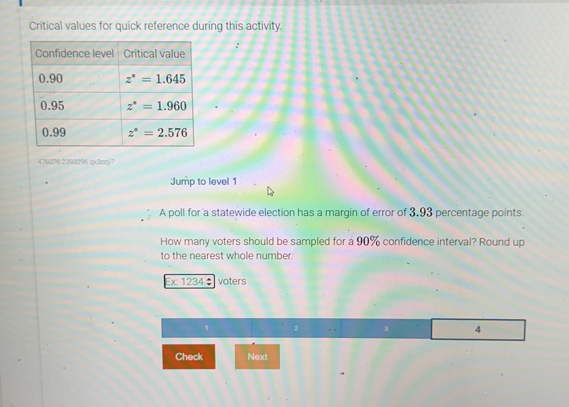 Any help would be appreciated Critical values for quick reference during this