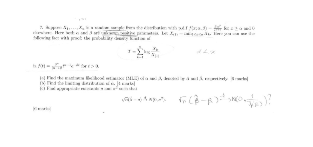 121 7. Suppose X1. ..., X, is a random sample from