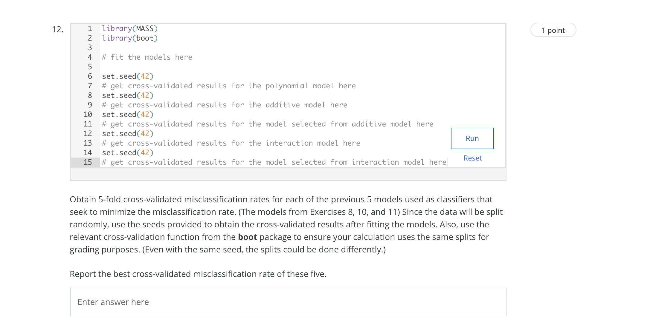 and test (Pima.te) dataset that are pre-split. Recall that p(x) = P[Y