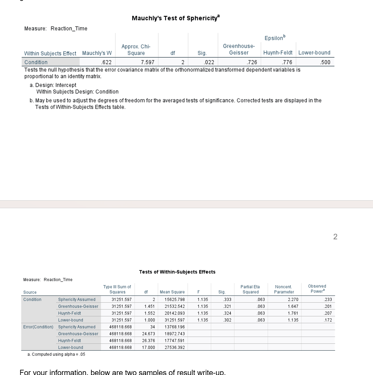 Baseline Correlated Filtering Condition Below the figure, state that it is the