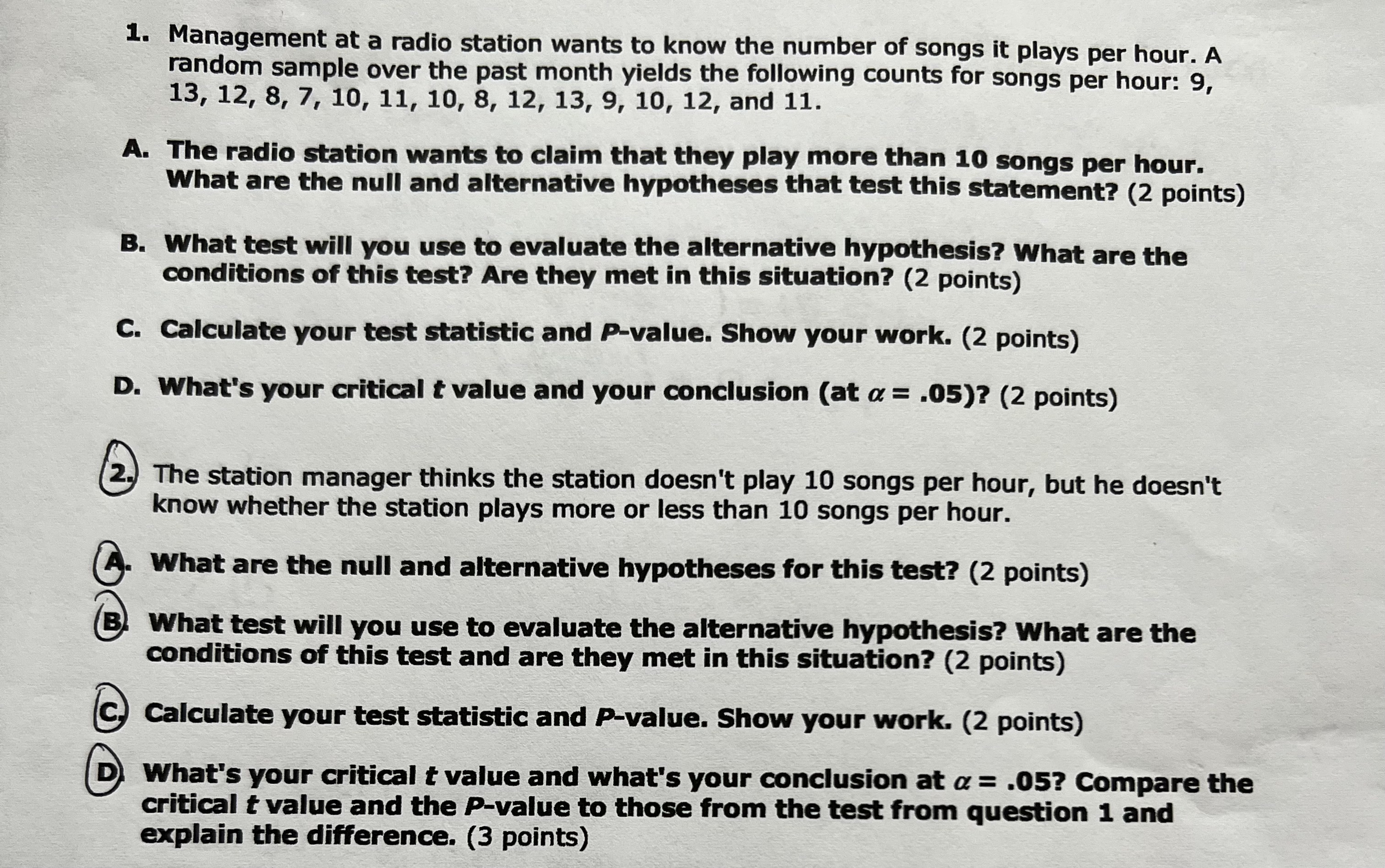 PLEASE ONLY ANSWER QUESTION 2!!! USE QUESTION ONE AS REFERENCE FOR PART