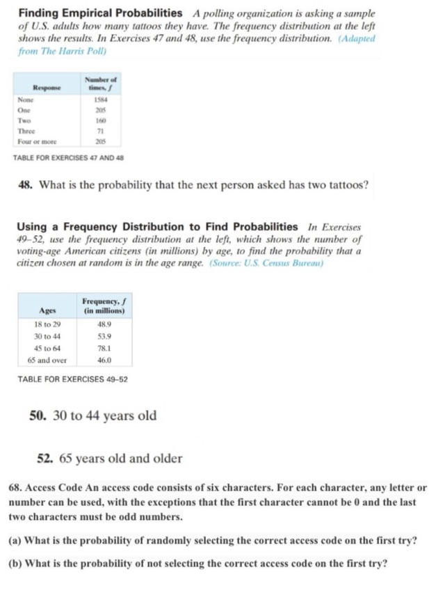 What will be the solution for 48, 50, 52, 68? Finding Empirical